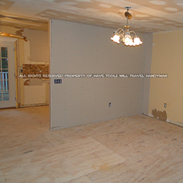 different stages of the remodelling process in the kitchen